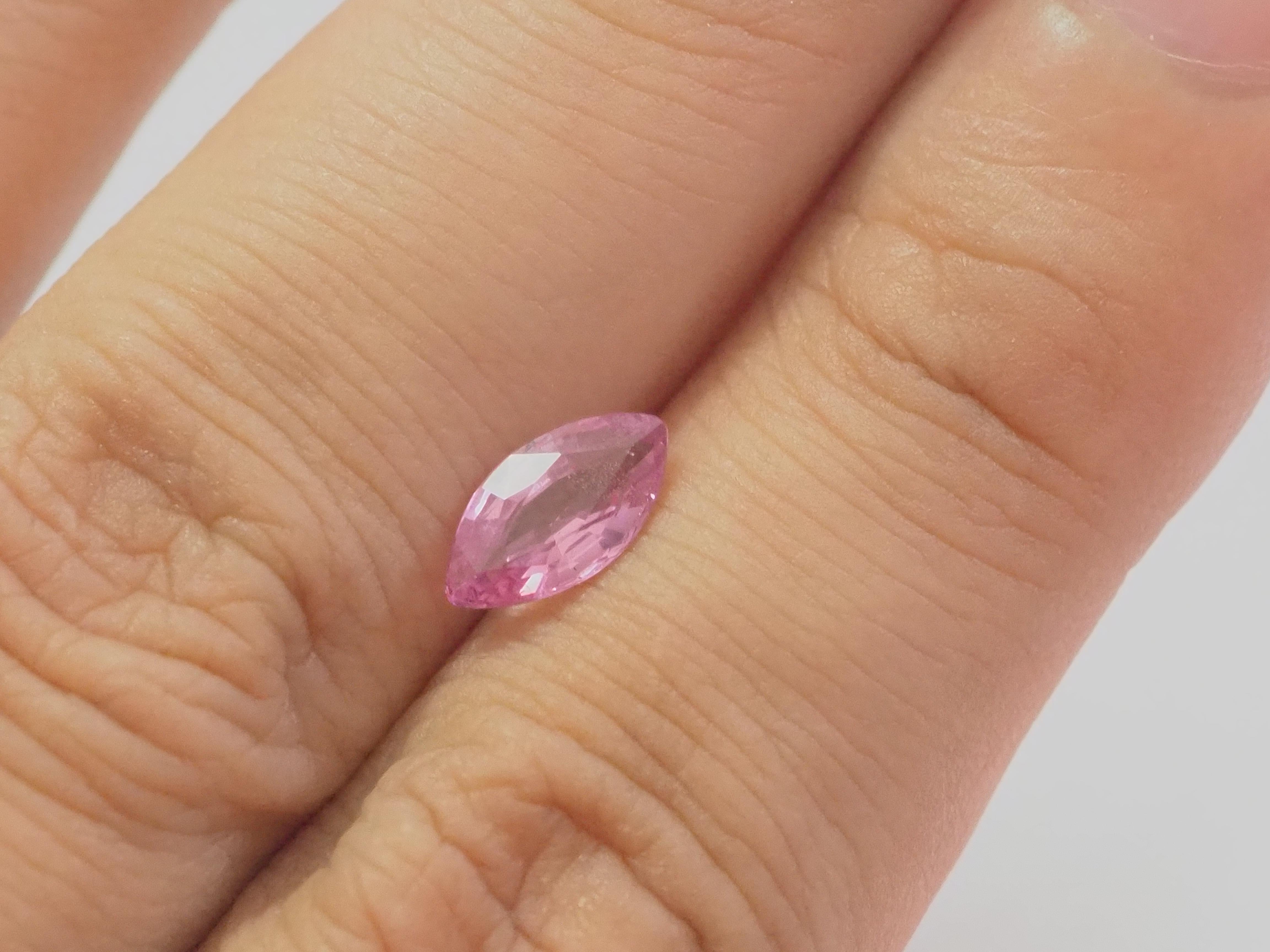 GLC Certified 1.25ct Marquise Pink Spinel, 5.08x9.79x3.25 mm, Myanmar For Sale 2