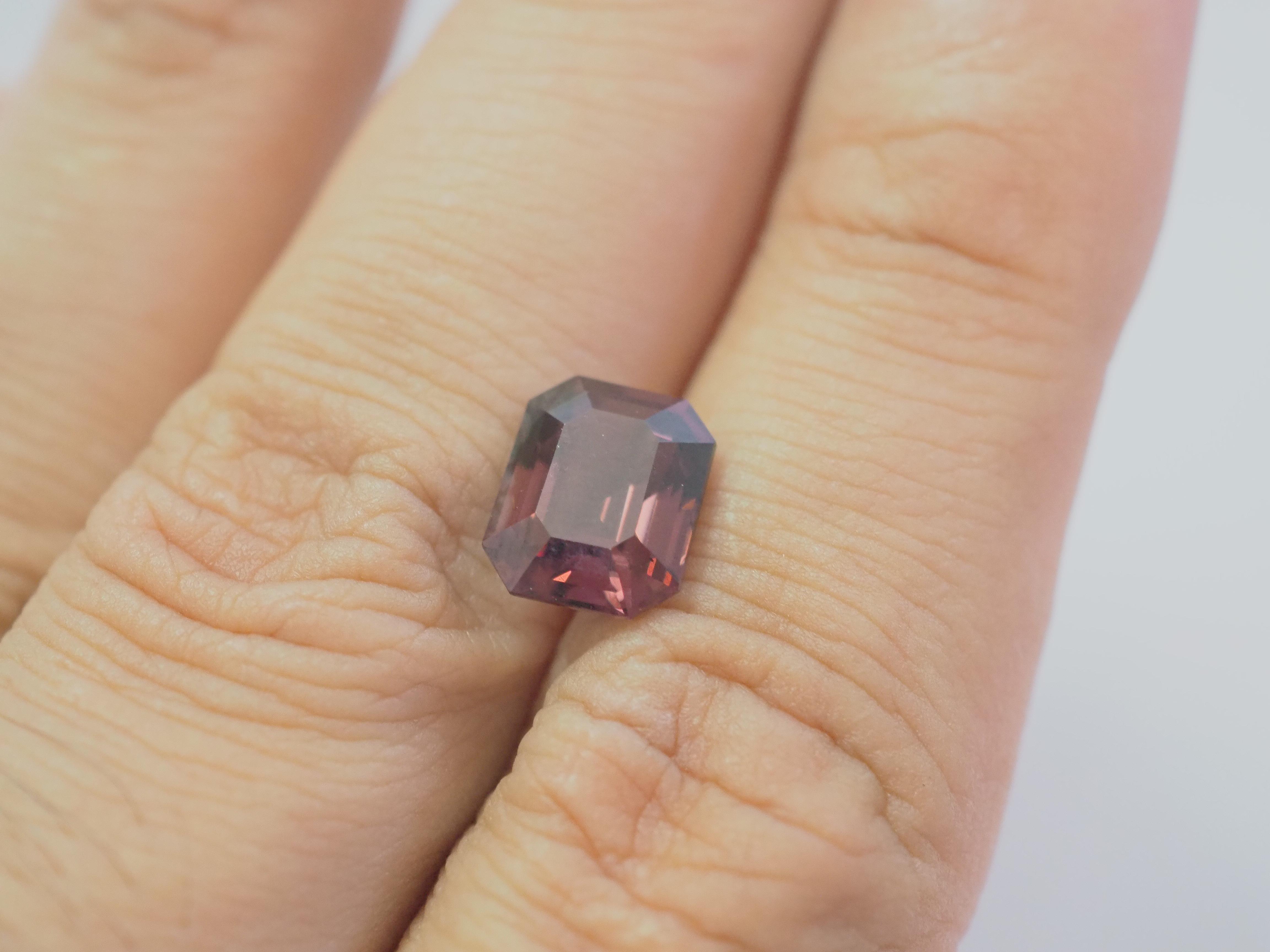 GLC Certified 3.74ct Berry Pinkish- Purple Spinel For Sale 3