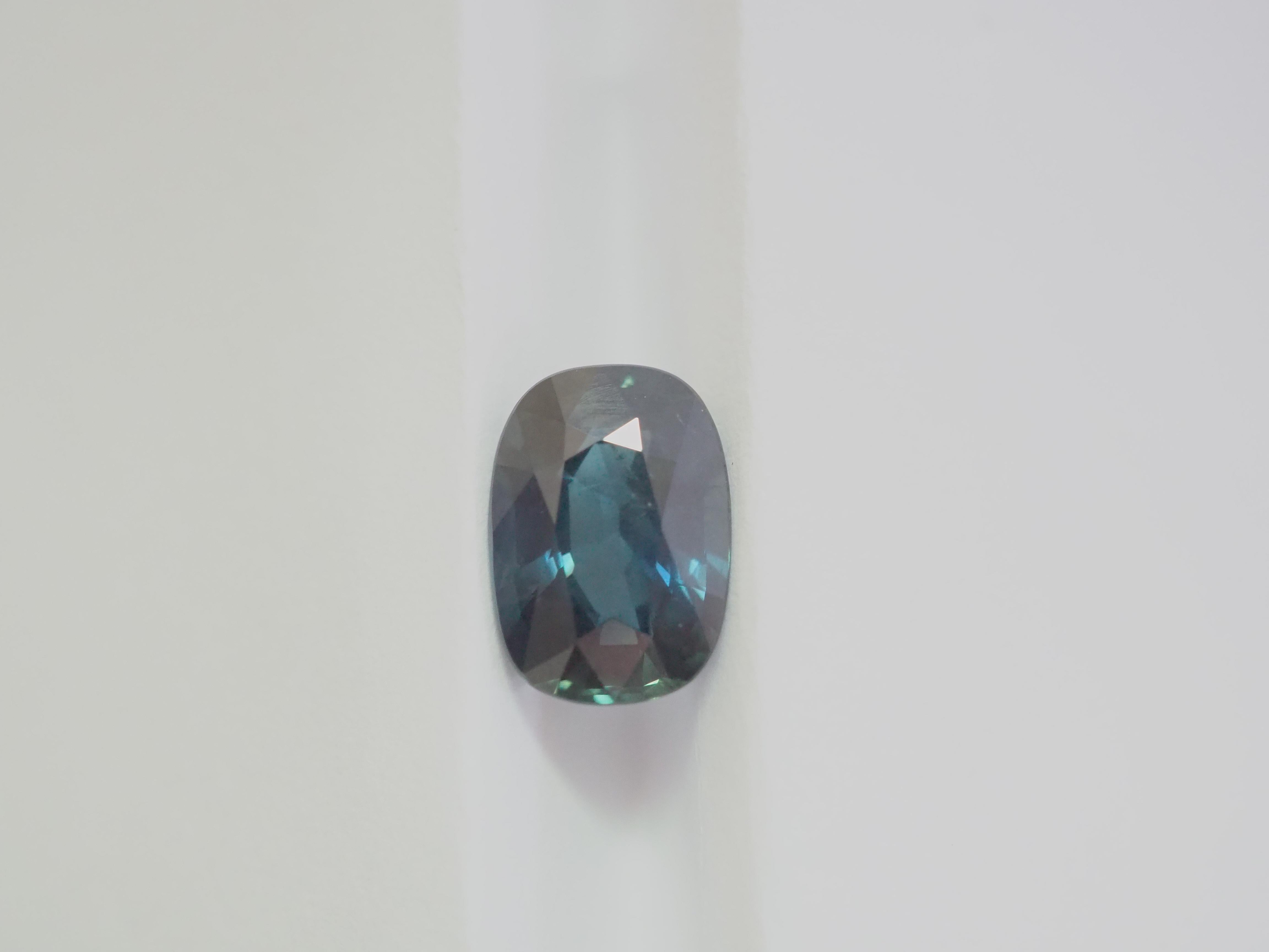 Taille émeraude Certifié GLC No Heat 3.03ct Thai Greenish-Blue Sapphire, 6.85x9.86x4.68 mm
