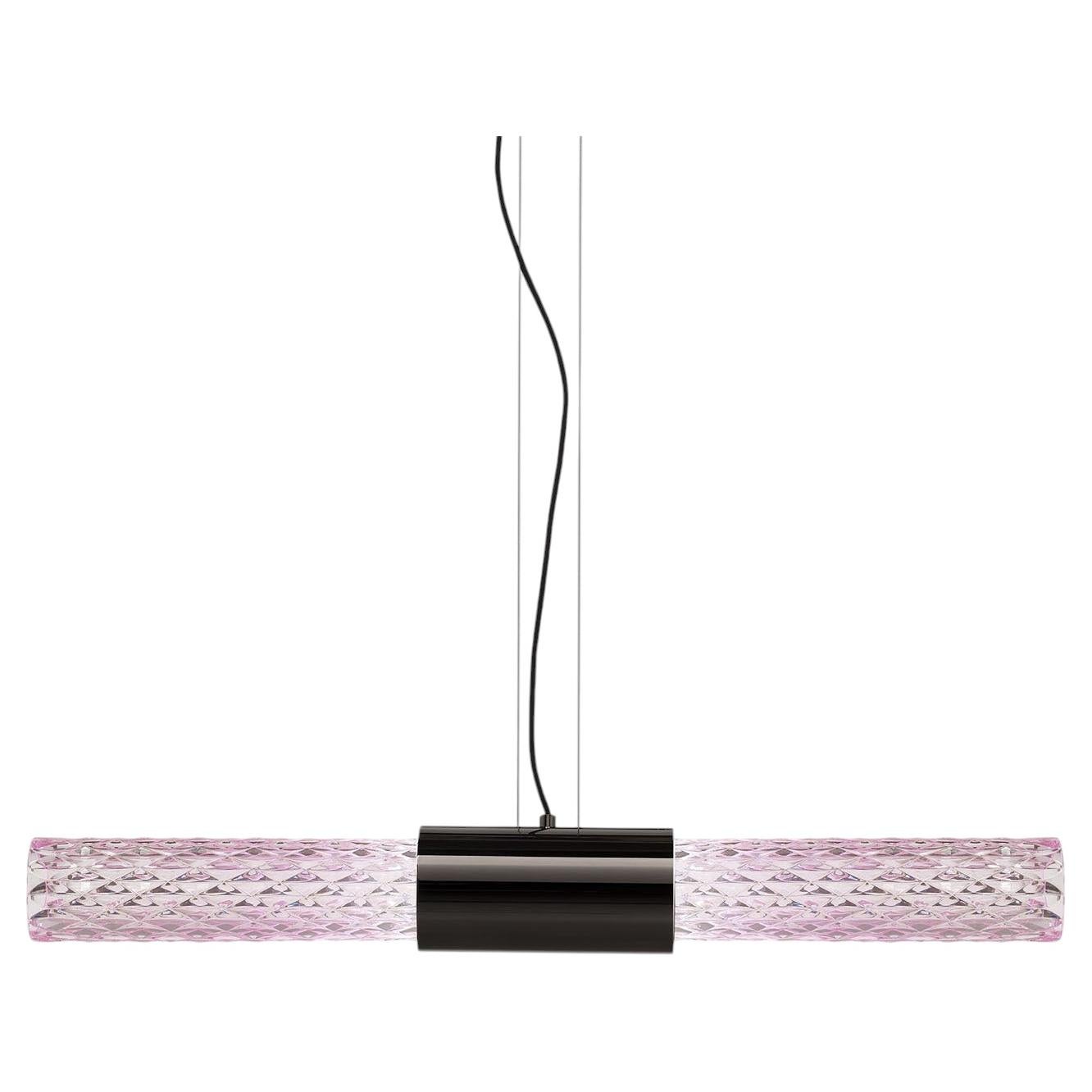 Gleam 2 Pink Crystal Pendant Lamp For Sale