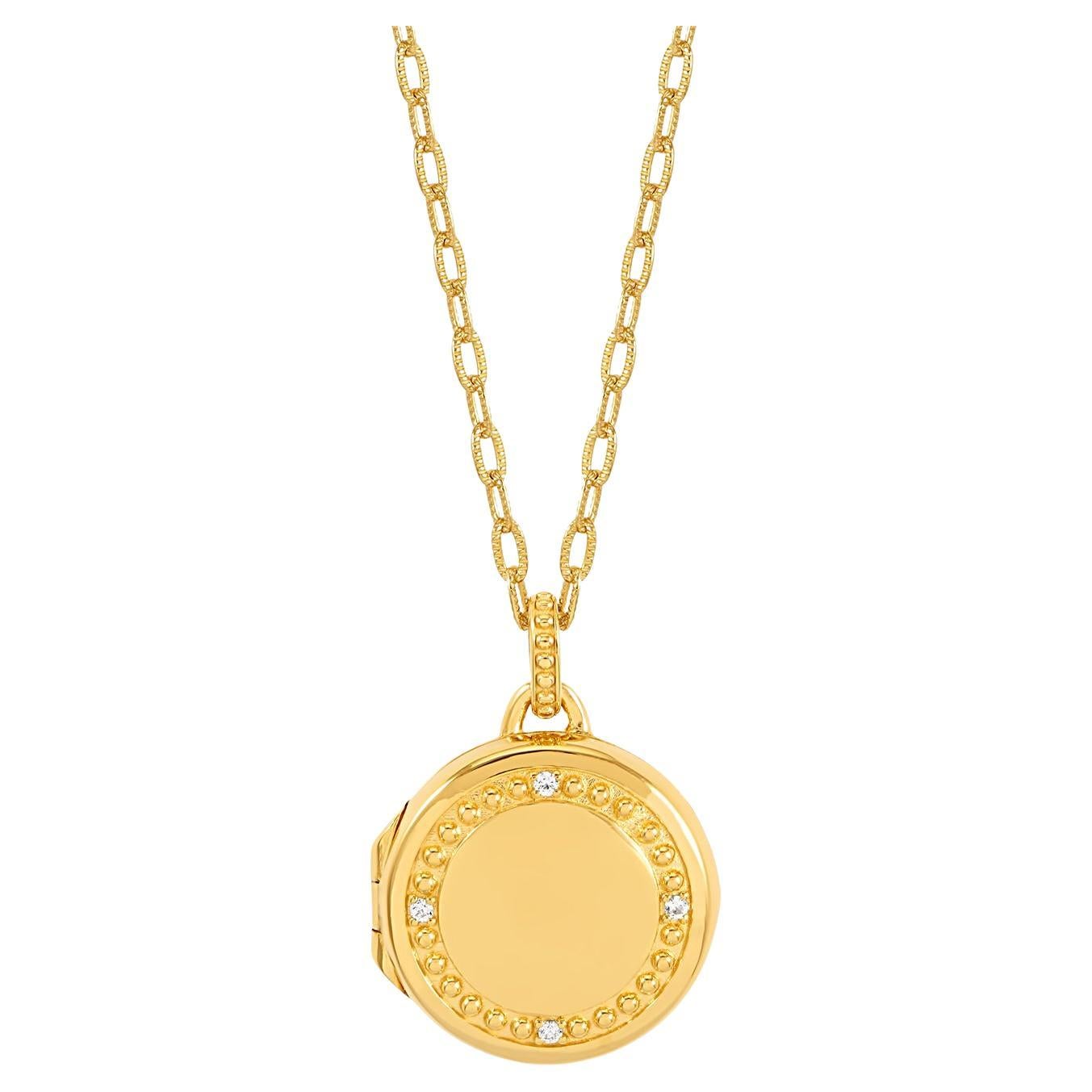 Gleam-Saphir-Medaillon aus 18 Karat Gold Vermeil