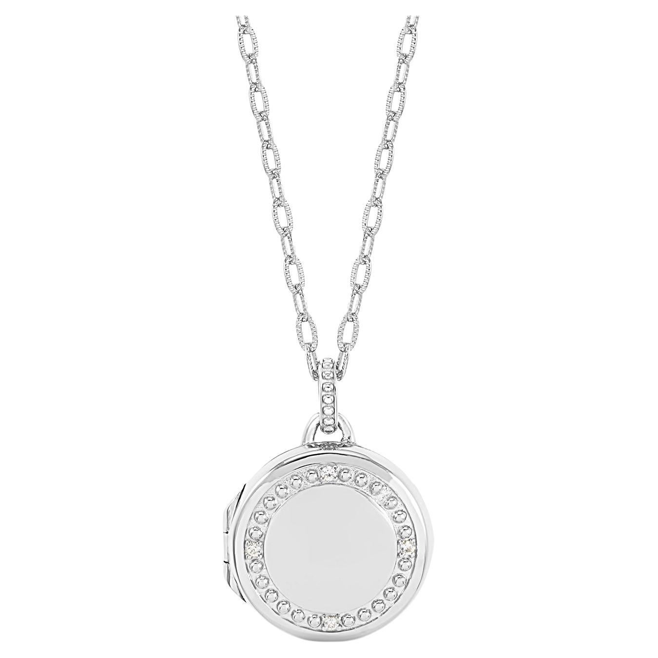 Gleam Sapphire Locket In Sterling Silver For Sale