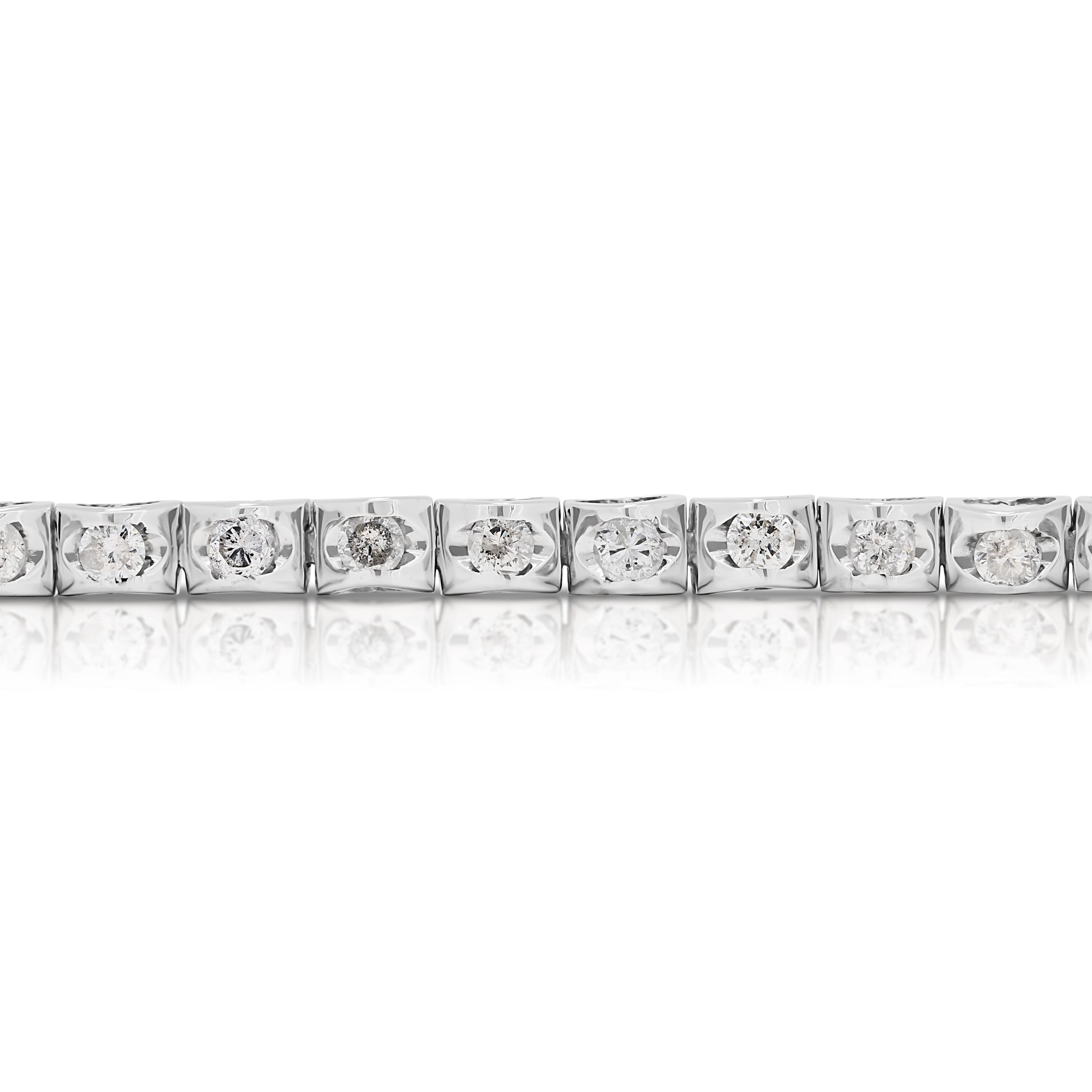 Gleaming 0.5ct Natural Diamond Bracelet in 18K White Gold 2