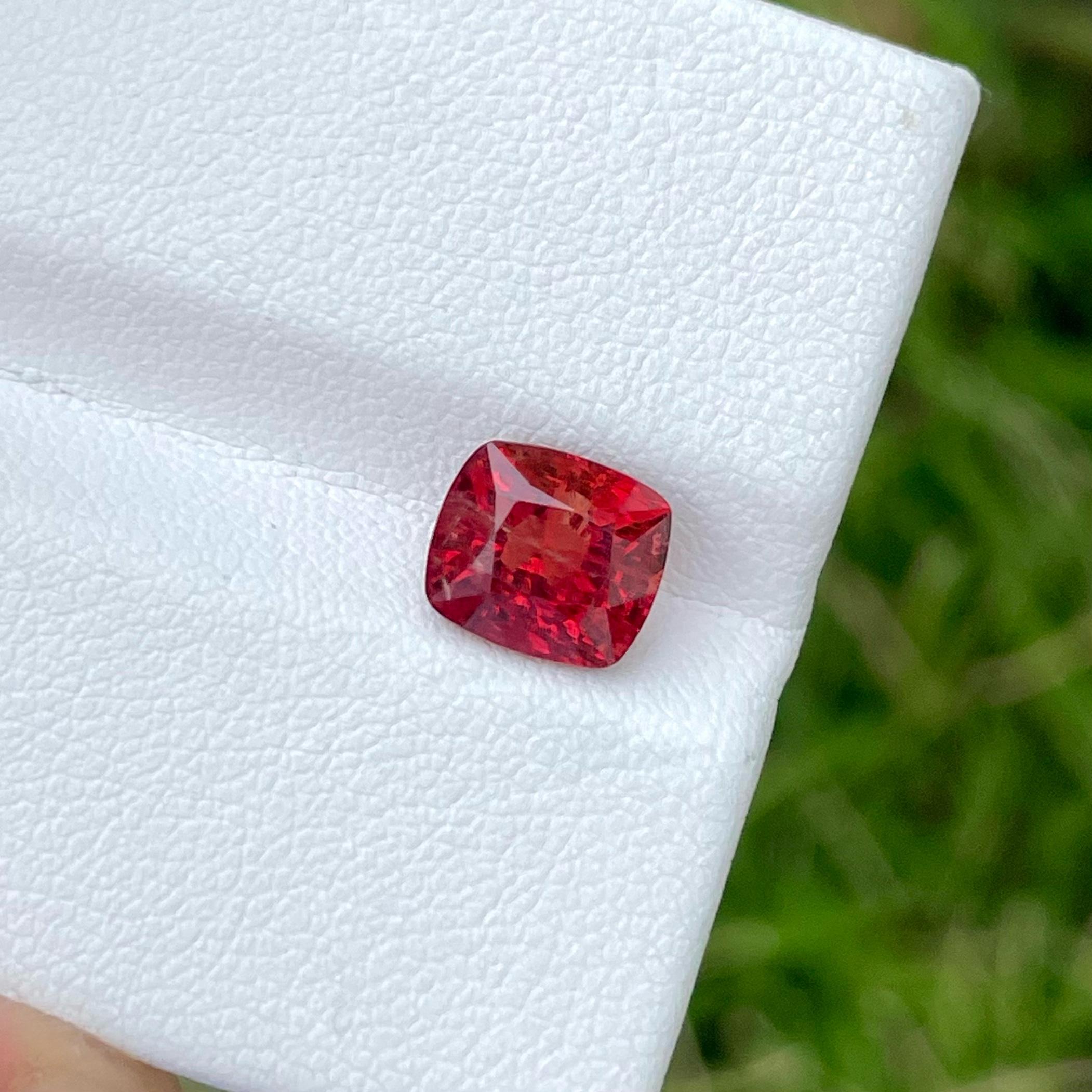 Weight 2.45 carats
Dimensions 8.1 x 7.2 x 5.4 mm
Treatment None 
Origin Burma 
Clarity SI (Slightly Included)
Shape Cushion 
Cut Fancy Cushion


Discover the captivating allure of a 2.45-carat Cushion Cut Red Burmese Spinel, a truly exquisite and