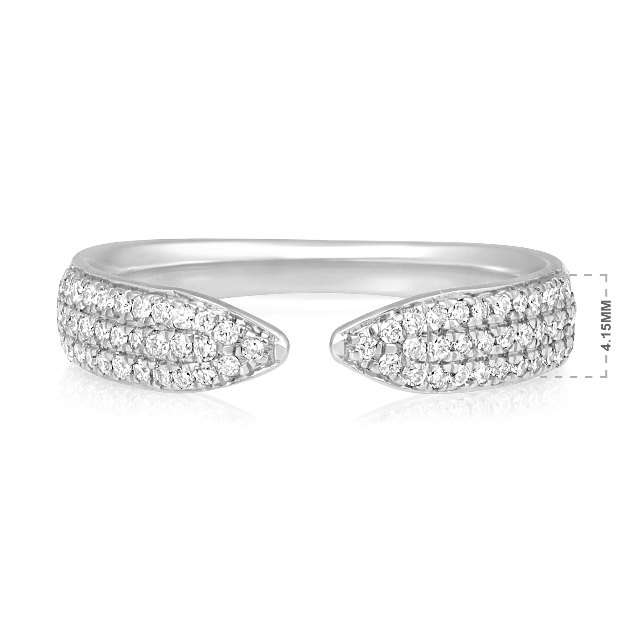 Brilliant Cut GLEAMIRE 14K Gold 0.25ct Rose-Cut Natural Diamond E-SI Open Claw Delicate Ring For Sale