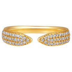 GLEAMIRE 14K Gold 0,25 Karat Roségold Natürlicher Diamant im Rosenschliff E-SI offener Krallenring Zarter Ring