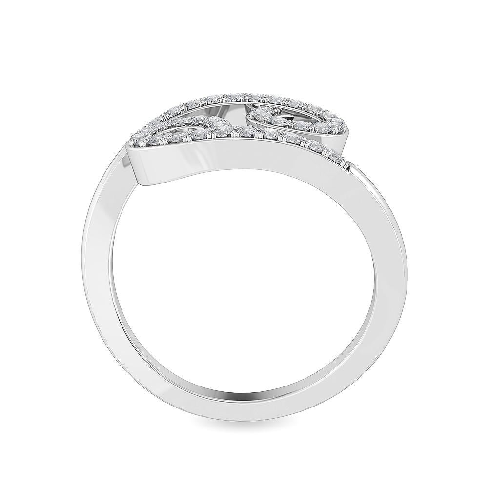 Vergoldeter GLEAMIRE 14K Gold 0,3 Karat natürlicher Diamant Designer Weißer Kreuz-Ring (Zeitgenössisch) im Angebot