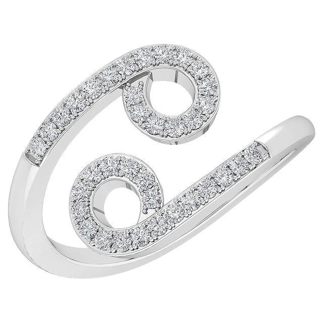 Vergoldeter GLEAMIRE 14K Gold 0,3 Karat natürlicher Diamant Designer Weißer Kreuz-Ring im Angebot