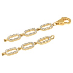 GLEAMIRE 14K Gold 1.6ct Natural Diamond F-SI Paperclip Link Chain Bracelet
