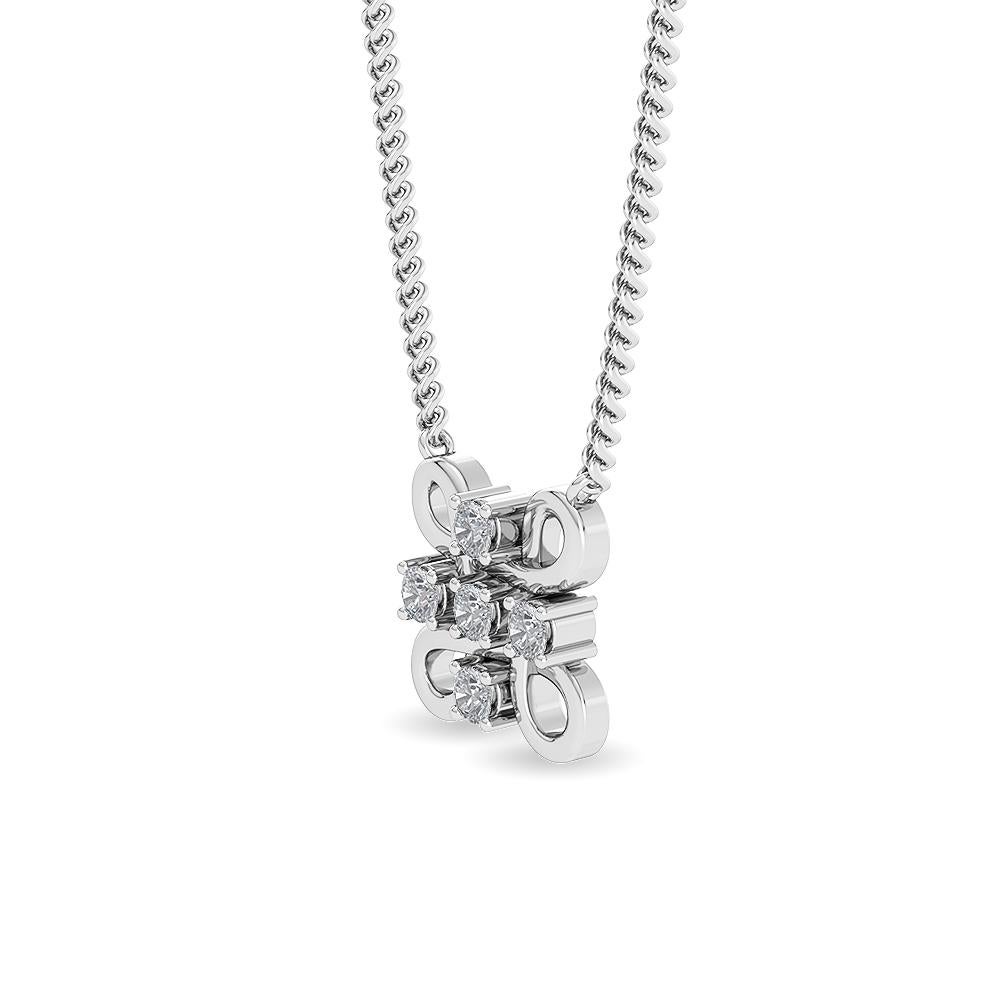 Brilliant Cut Gleamire 14k Gold Natural Diamond Designer Hash Plus H White Pendant Necklace For Sale