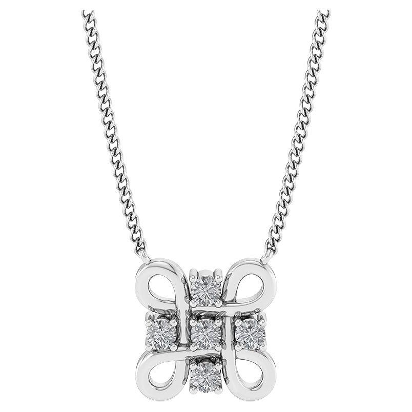 GLEAMIRE 14K Gold Natürlicher Diamant Designer Hash Plus H Weiße Halskette mit Anhänger