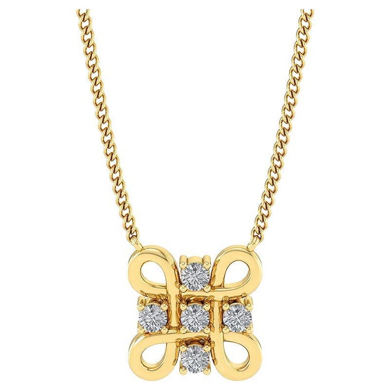 14k Gold Natural Diamond Designer Hash Plus H Yellow Pendant Necklace ...