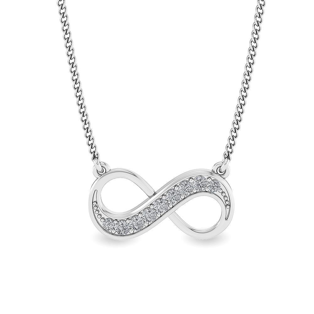 GLEAMIRE 14K Gold Natürliche Diamant-Designer-Halskette mit unendlichkeitsweißem Anhänger (Brillantschliff) im Angebot