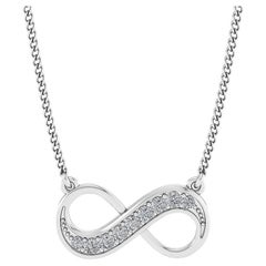 GLEAMIRE Collier pendentif Infinity en or 14K avec diamant naturel et design