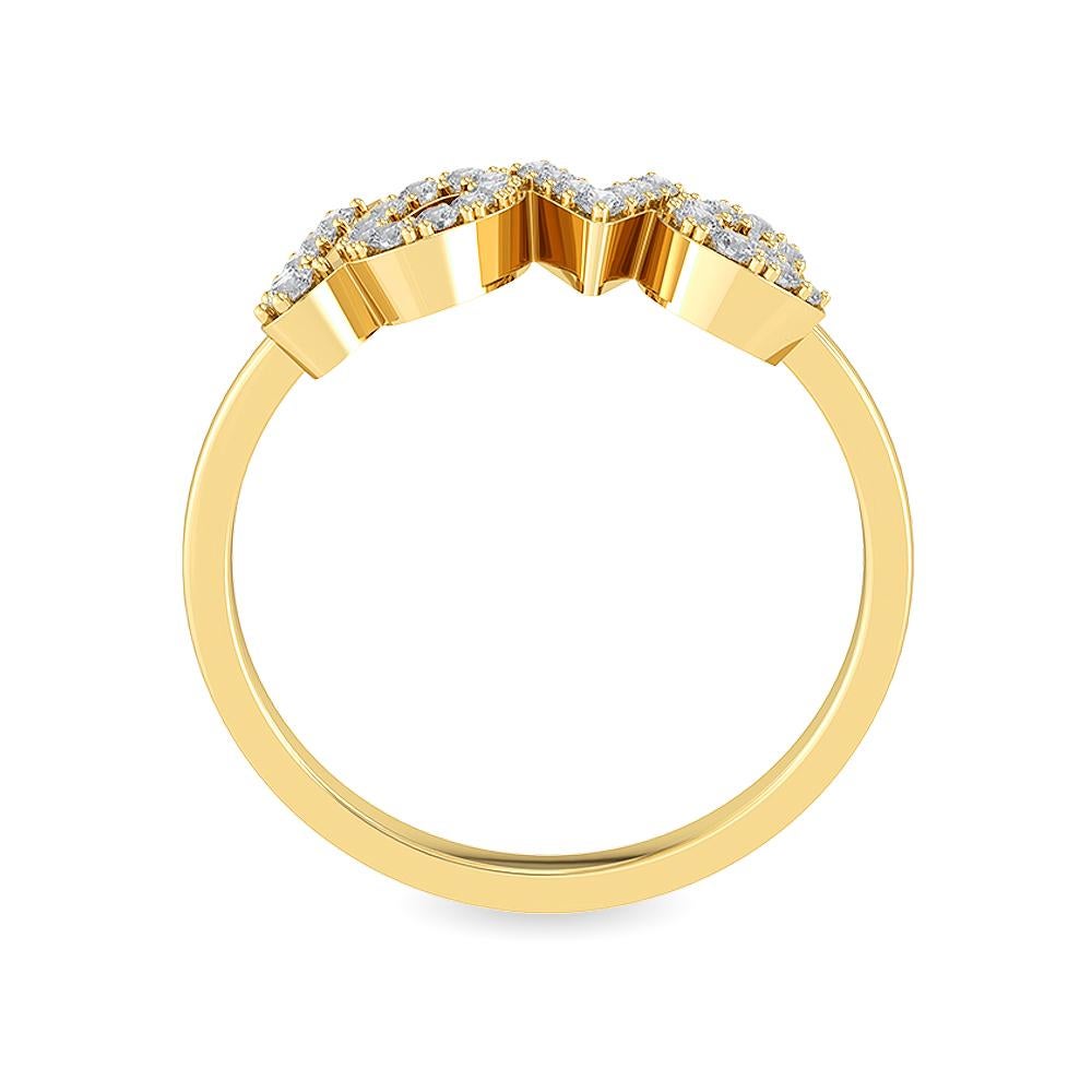 Contemporary Gleamire 14k Gold Natural Diamond Vs Designer Love Written Alphabets Bold Ring For Sale