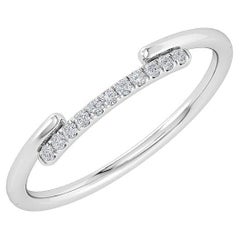 Gleamire 14k Gold Natural Diamond VS Designer White Thin Delicate Ring