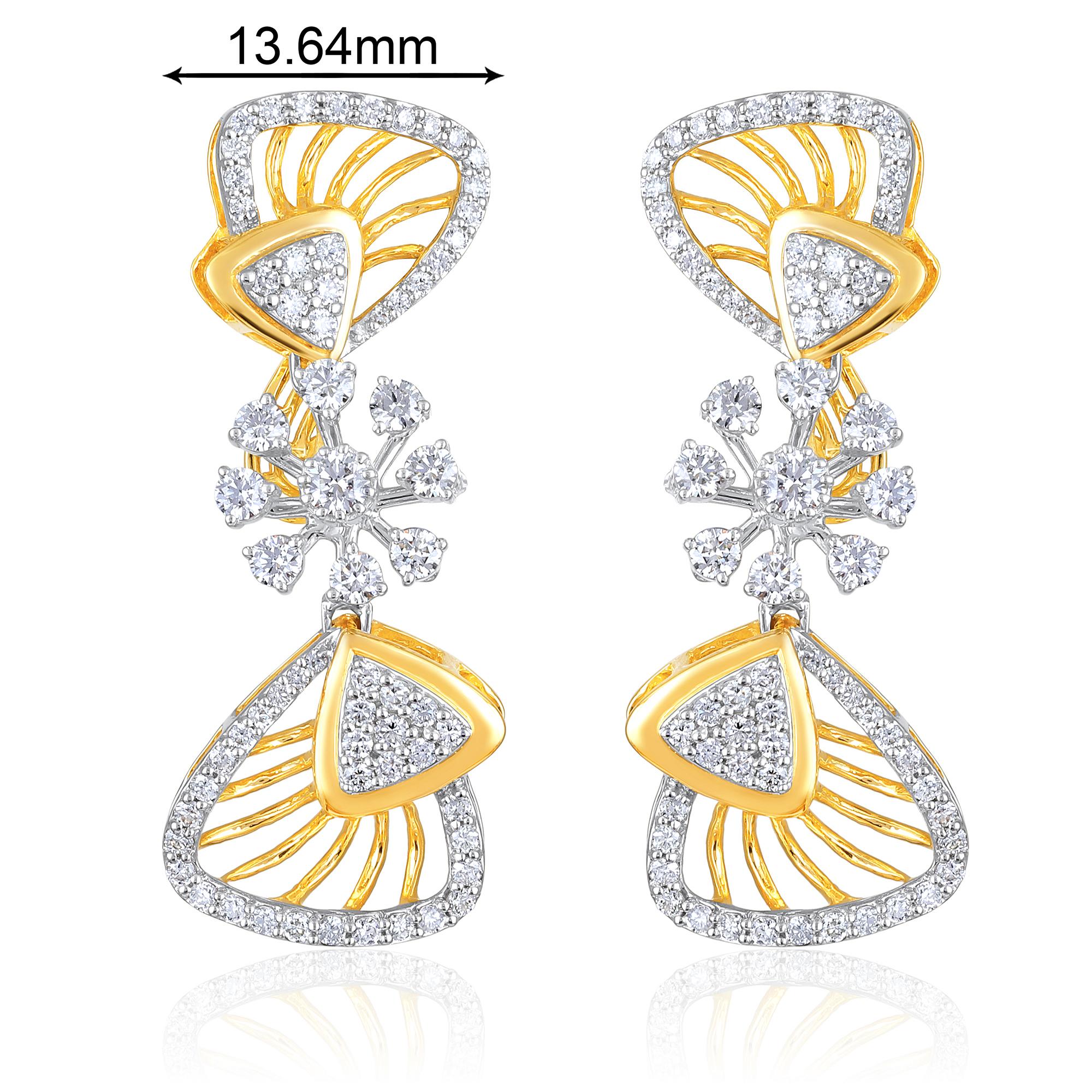 Brilliant Cut Designer 5.1ct Natural Diamond G-VS 14K Gold Queen Wedding Necklace Earrings Set For Sale