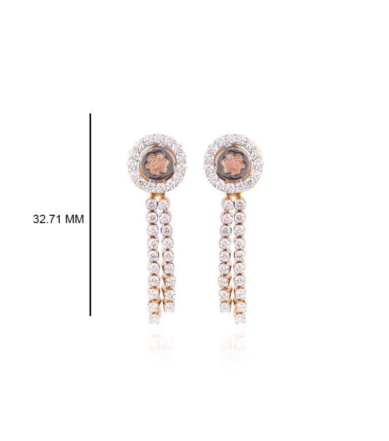 Taille brillant Boucles d'oreilles pendantes IGI Certified 18K Gold ≈2ct Natural Diamond F-VVS Designer Dangle Earrings en vente
