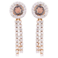 Boucles d'oreilles pendantes IGI Certified 18K Gold ≈2ct Natural Diamond F-VVS Designer Dangle Earrings
