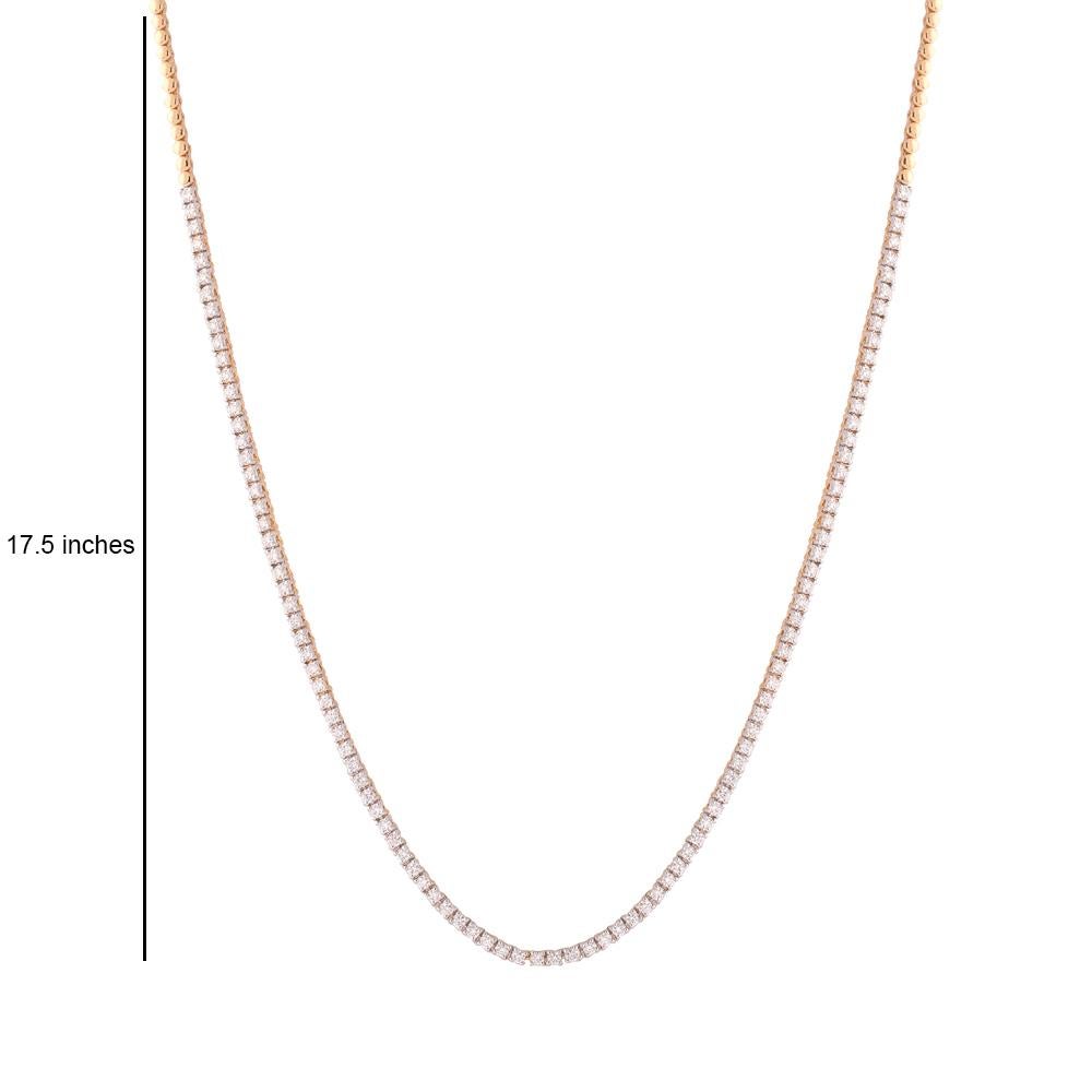 Contemporain Collier tennis en or 18 carats certifié GSI avec diamants naturels de 1,8 carat F-VVS en vente
