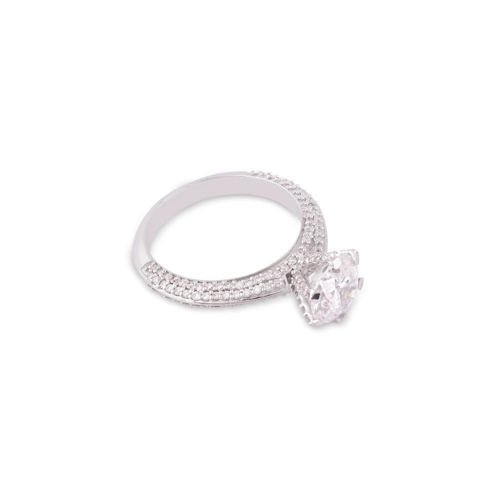 Crafted in 3.90 grams of 18-karat White Gold, The Nemone Ring contains 70 Stones of Round Diamonds with a total of 0.30-Carats in F-G Color and VVS-VS Clarity combined 1 Stone of Cubic Zirconia with a total of 1.50-Carats.

CONTEMPORARY AND TIMELESS