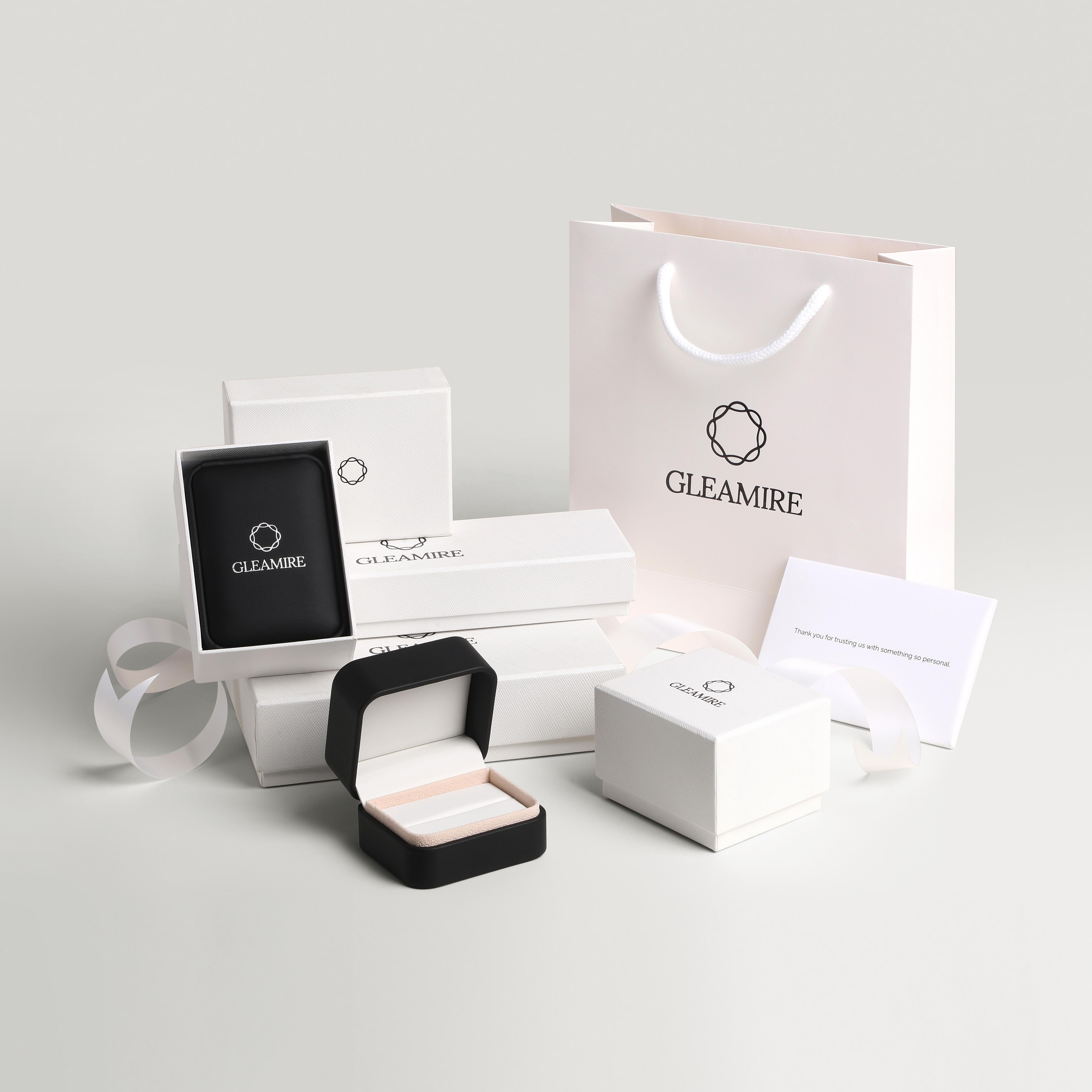 Brilliant Cut GLEAMIRE 18K Gold 2.84ct Lab Created Diamond D-VVS Rose-Cut Pear Baguette Ring For Sale