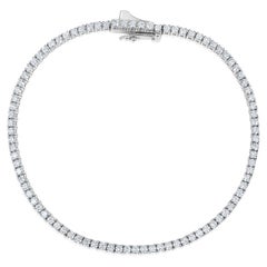 Bracelet tennis de mariage F-VVS en or 14 carats avec diamants naturels certifiés GSI de 2,1 carats