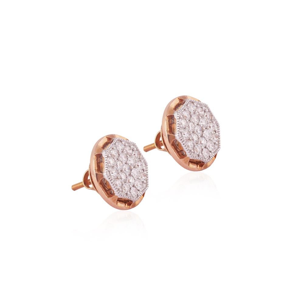 Crafted in 6.16 grams of 18-karat Rose Gold, contains 38 Stones of Round Diamonds with a total of 1.90-Carats in F-G Color and VVS-VS Clarity.

CONTEMPORARY AND TIMELESS ESSENCE: Crafted in 14-karat/18-karat with 100% natural diamond and designed