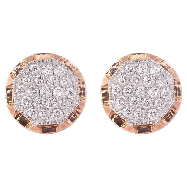 IGI Certified 18K Gold 1.9ct Natural Diamond F-VVS Designer Large Stud Earrings For Sale
