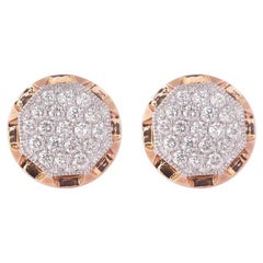 Grandes clous d'oreilles design F-VVS en or 18 carats et diamants naturels certifiés IGI de 1,9 carat