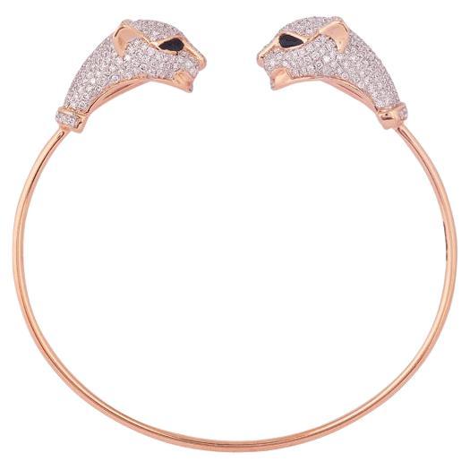 Bracelet panthère Jaguar en or 18 carats et diamants naturels 2 carats certifiés IGI, F-VS