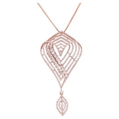 GSI Certified 18K Gold 2.2ct Natural Diamond Marquise E-VVS Wedding Pendant