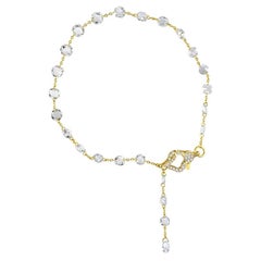 Bracelet tennis en or 18 carats certifié GSI avec diamants naturels de 3,1 carats taillés en rose E-VS