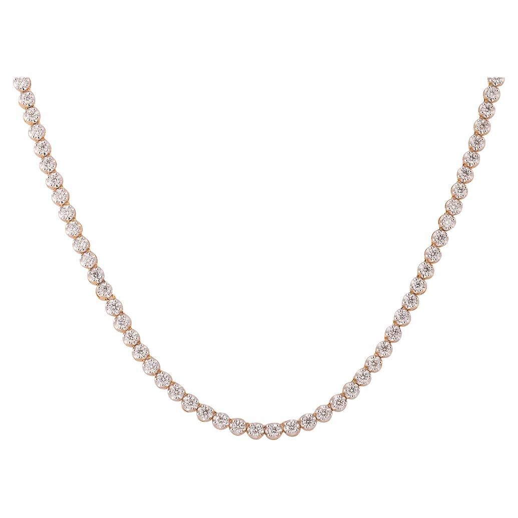 GSI-zertifizierte 18 Karat Gelbgold 3 Karat natürliche Diamant F-VVS Hochzeits-Tennis-Halskette