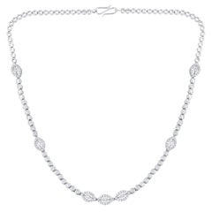 Designer 4.8ct Natural Diamond Marquise 10K Gold Queen Wedding Tennis Necklace