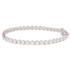 Bracelet tennis de mariage rond F-VVS en or 18 carats et diamants naturels 5 carats certifiés GSI