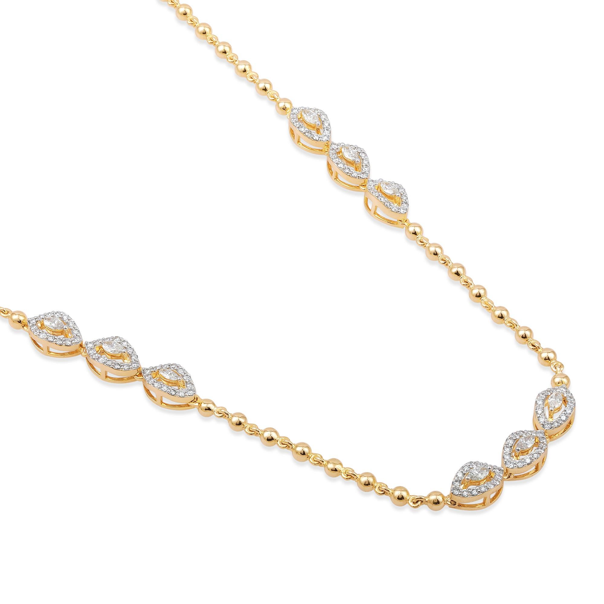 Crafted in 34.33 grams of 10-karat Yellow Gold, contains 210 Stones of Round Diamonds with a total of 3.00-Carats in G-H Color and VS Clarity combined with 15 Stones of Marquise Diamonds with a total of 2.08-Carats in I-J Color and SI Clarity. The