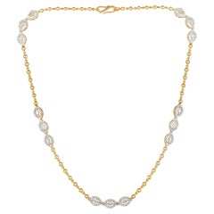 Designer 5.1ct Natural Diamond Marquise 10K Gold Queen Wedding Tennis Necklace