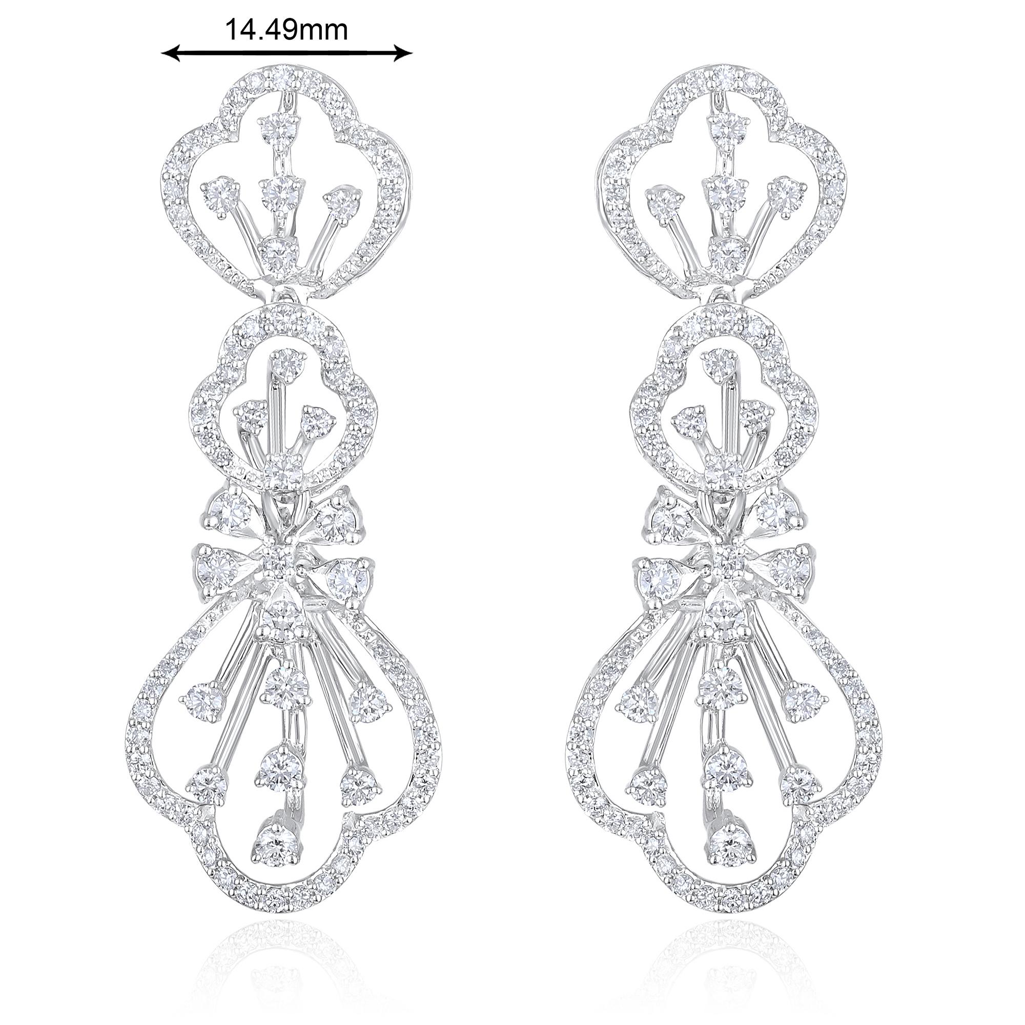 Contemporary Designer 6.3ct Natural Diamond F-VS 14K Gold Queen Wedding Necklace Earring Set For Sale