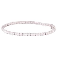 Bracelet tennis de mariage rond F-VVS en or 18 carats avec diamants naturels certifiés GSI de 6,3 carats