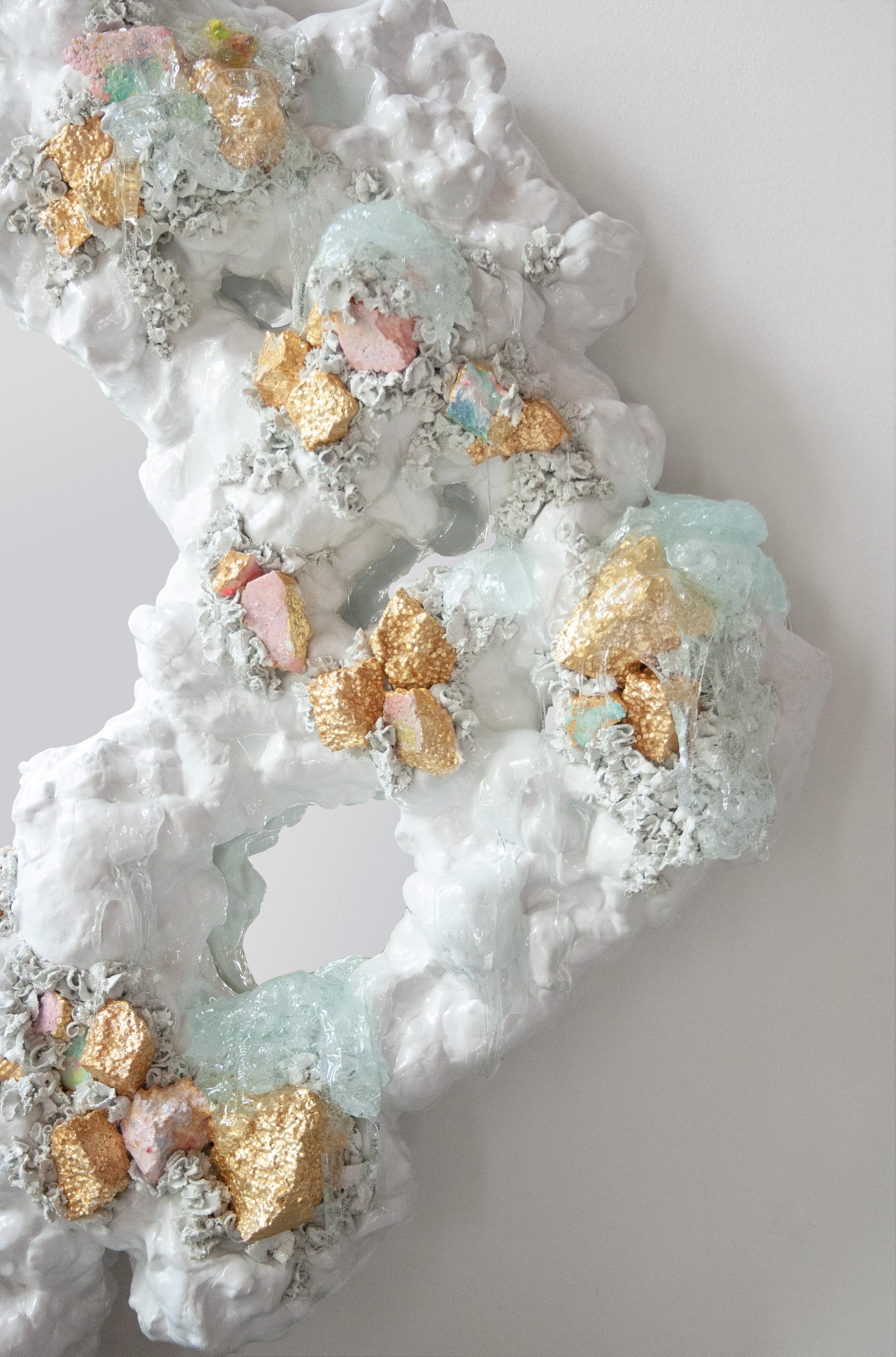 GLEANING by ALEKSANDRA POLLNER
Gleaning in this body of work is a gathering of cultural and material leftovers by highlighting and utilizing
found and donated styrofoam which has undergone numerous treatments and embalming techniques.
Formed