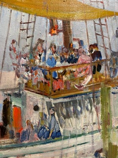 " Ristorante sulla Neva-San Pietroburgo" Olio su tela cm. 80 x 70 1984