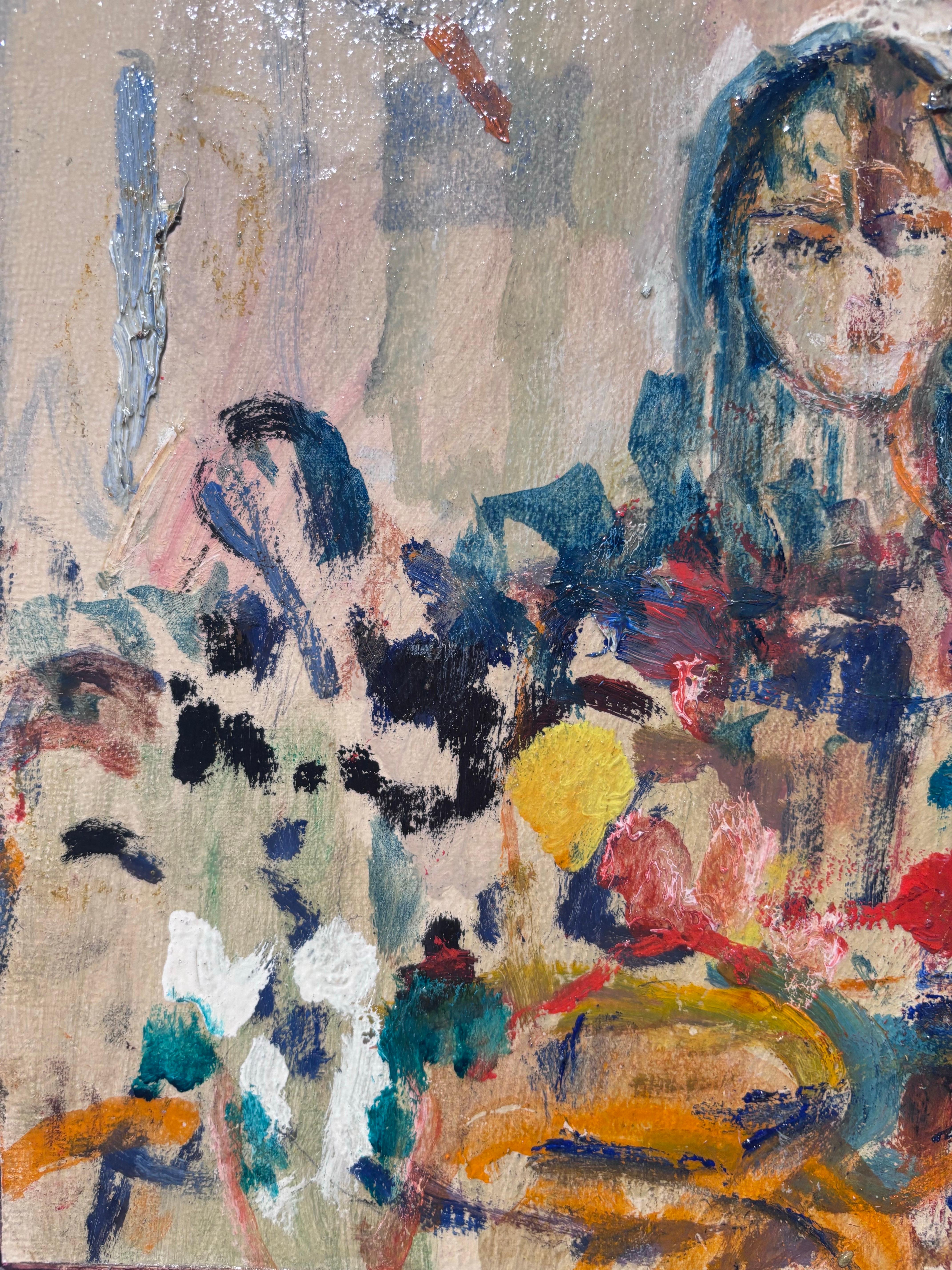Colorato piccolo studio di mamma e bambina
Gleb SAVINOV (Kharkiv prov., Ucraina 1915 – San Pietroburgo 2000)

Gleb Alexandrovich Savinov, unanimamente considerato uno dei principali rappresentanti della Scuola di pittura di Leningrado, è nato in