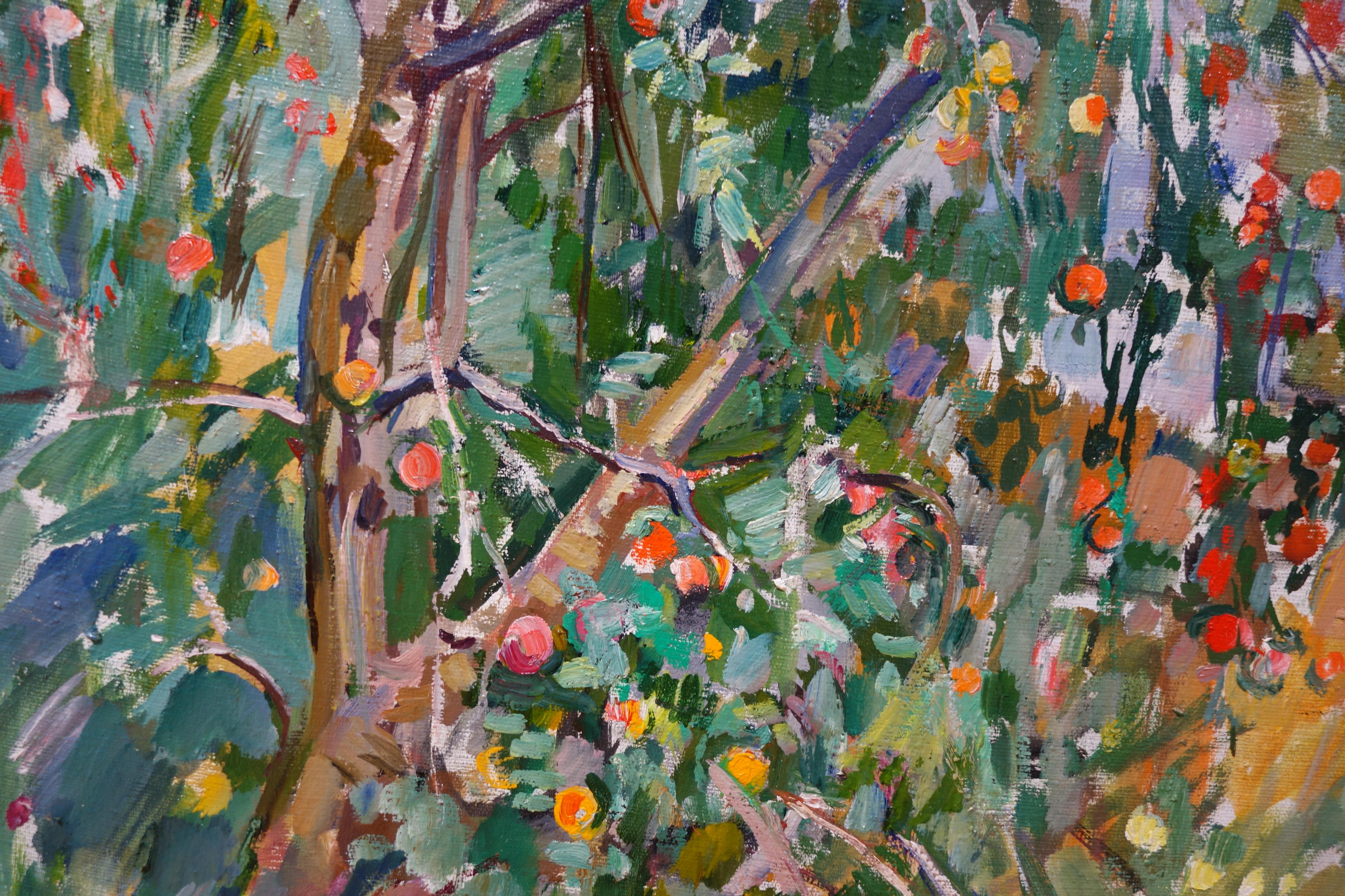 „ Apple tree“, Ölgemälde, cm. 67 x 72, 1980 (Impressionismus), Painting, von Gleb Savinov