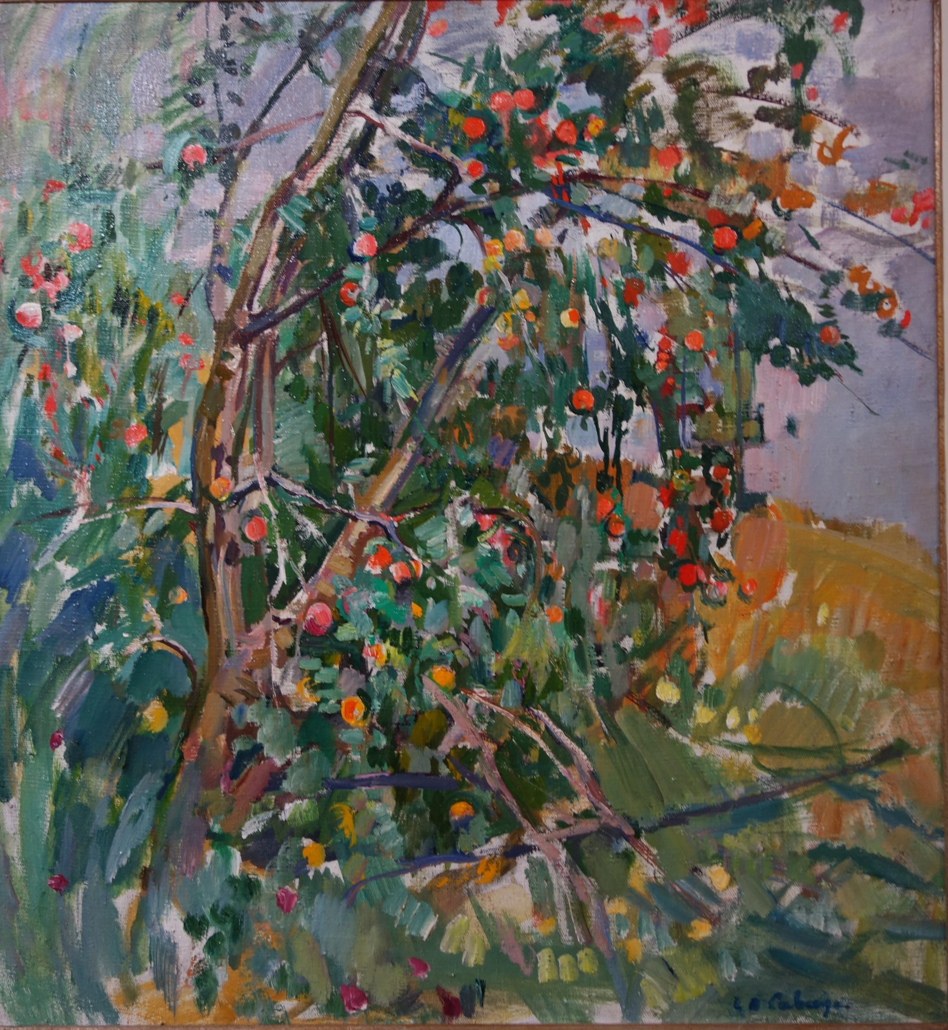 „ Apple tree“, Ölgemälde, cm. 67 x 72, 1980
