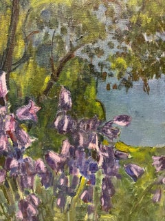 "Bluebells in the garden - White nights" Oil cm. 80 x 100