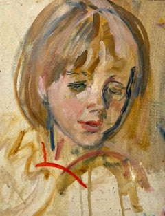 "Ritratto di Katia " Child & Child, Olio cm. 24 x 30 1975