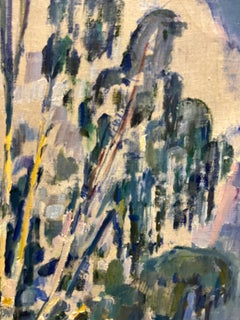 "Polja" Ragazza, Blu, Azzurro, Primavera, bambino Oli cm. 60 x 80