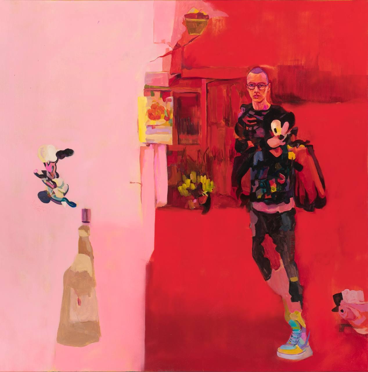 Mickey, 120x120cm - Painting by Gleb Solntsev