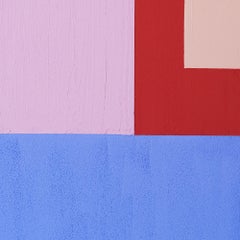 Postcard, large scale modern abstract original painting, colorful minimalist art